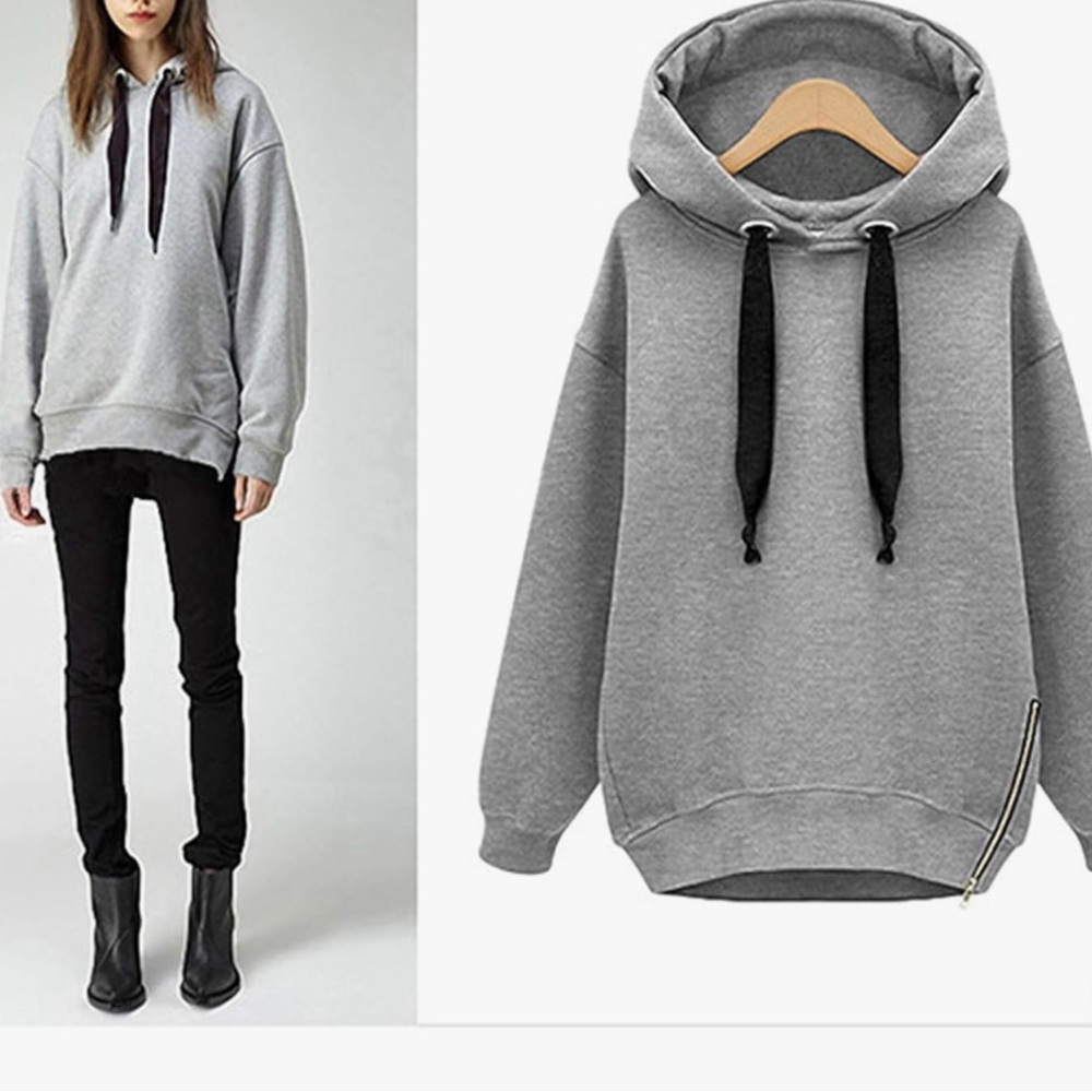 Xersion Heather Gray Hoodie with Black Accents